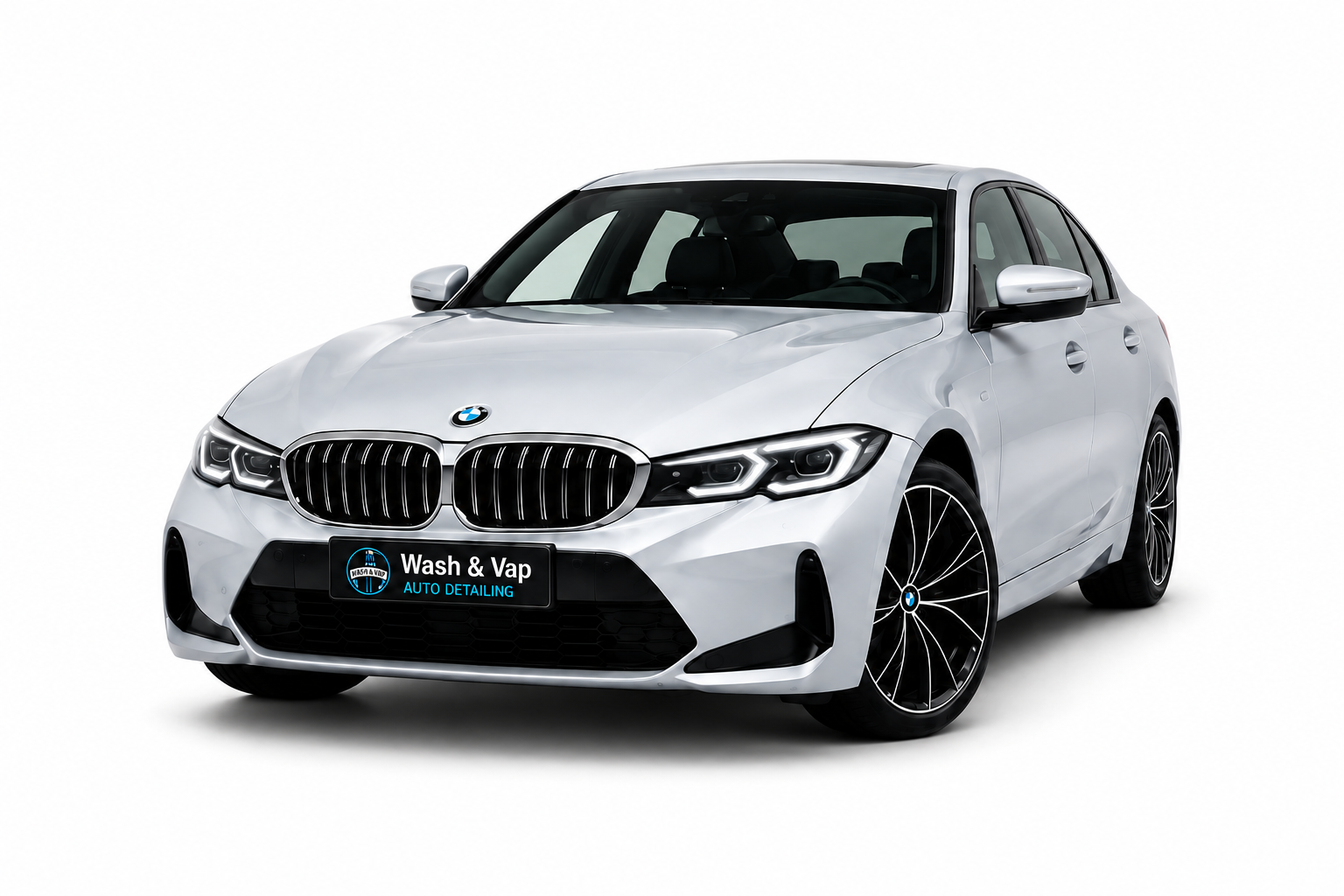 Srebrne BMW po profesjonalnej pielęgnacji nadwozia